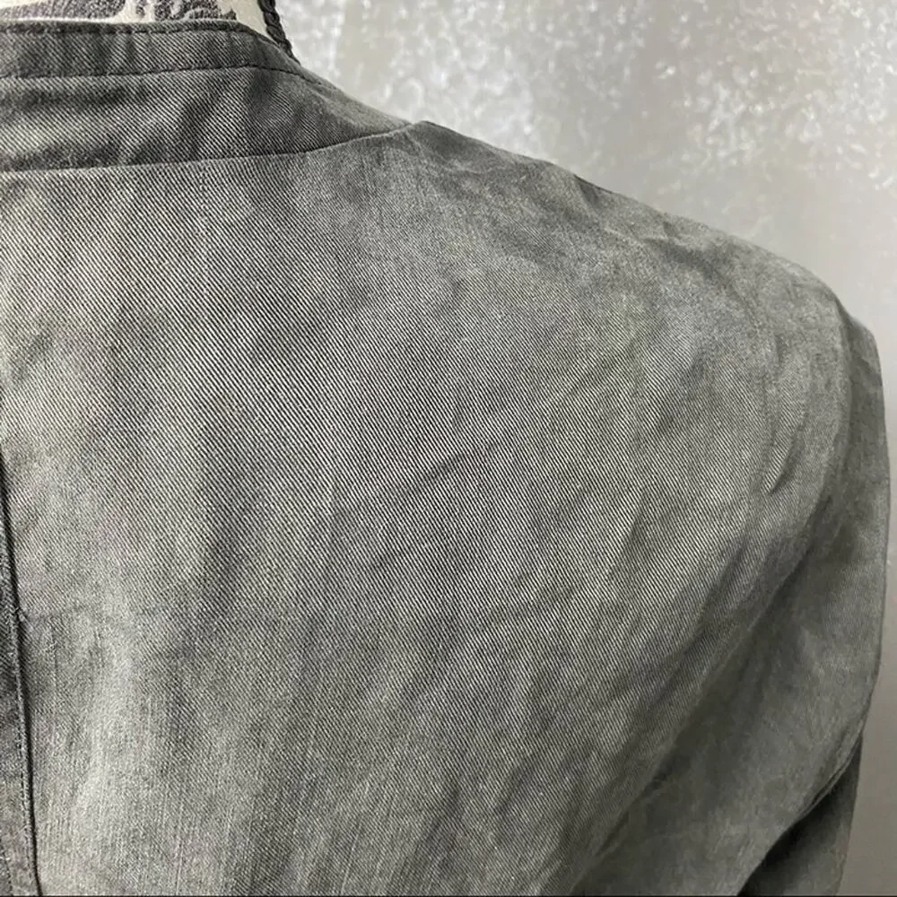 Splendid Sandwash Twill Drape Trench Coat. Black. Knee length.  Tie waist - Picture 11 of 12